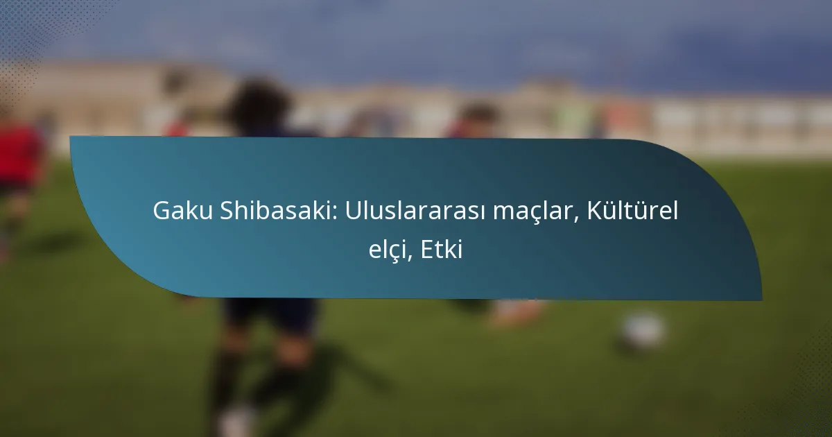 Gaku Shibasaki: Uluslararası maçlar, Kültürel elçi, Etki